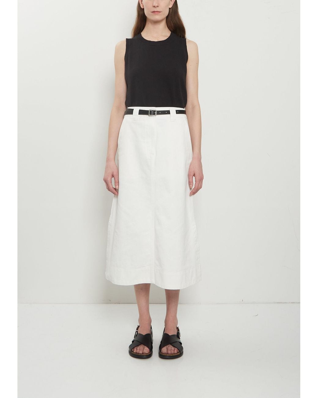 MHL by Margaret Howell White Leather Scout Belt