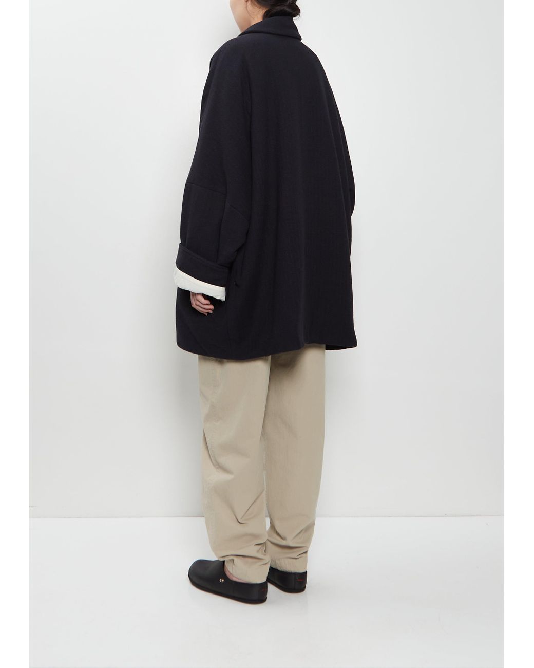 Casey Casey Triangle Cashmere Wool Coat in Blue | Lyst
