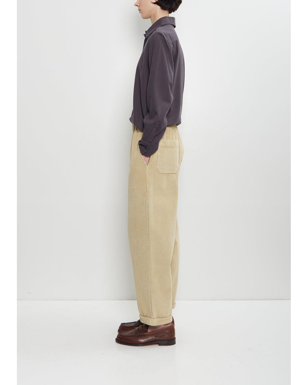 Labo.art Blue Paride Cotton Velvet Pant