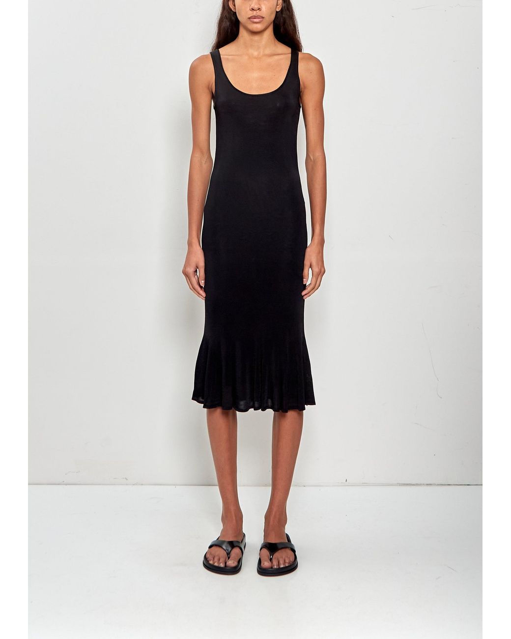 Totême Black Fluted Hem Dress