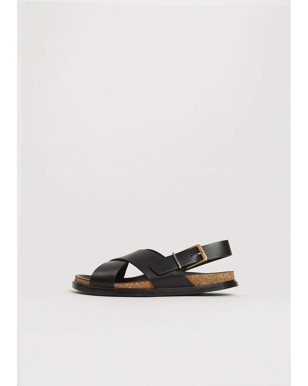 The Row White Buckle Leather Sandal