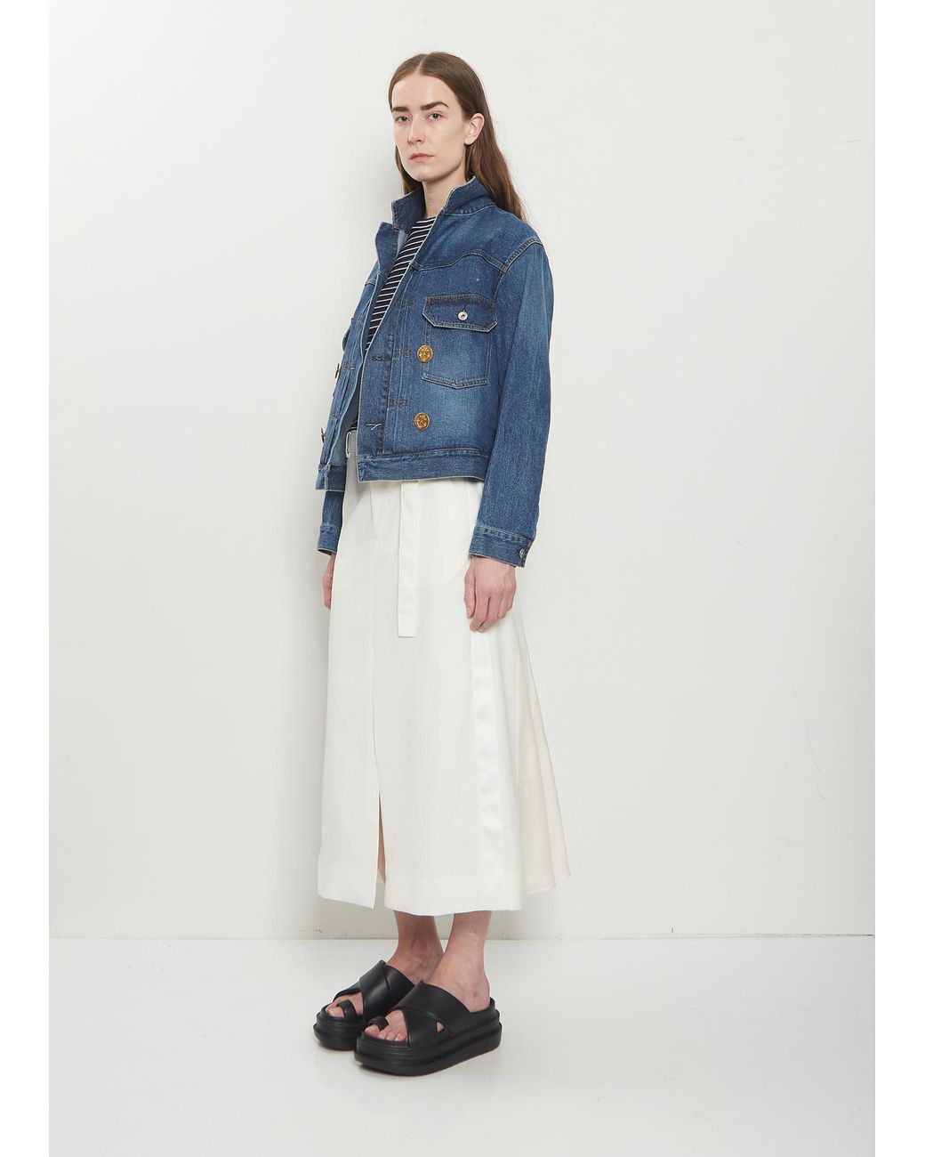 Sacai Blue Double-breasted Denim Jacket