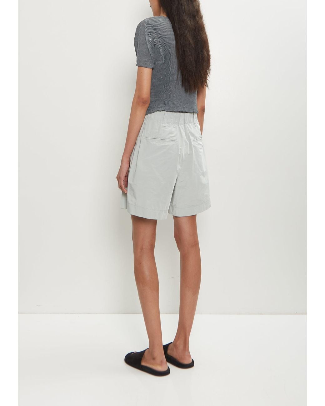 Issey Miyake White Crumpled Technical Cotton U Pants