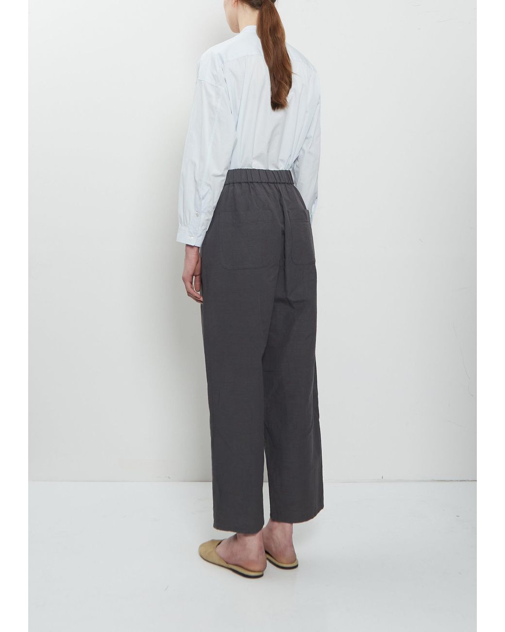 Arts & Science Gray One Tuck Linen Cotton Pant