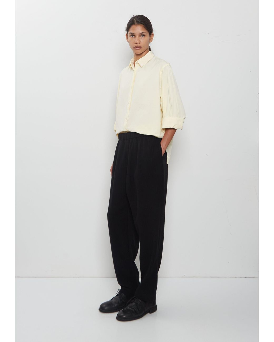 Casey Casey White Simple Cashmere Wool Pant