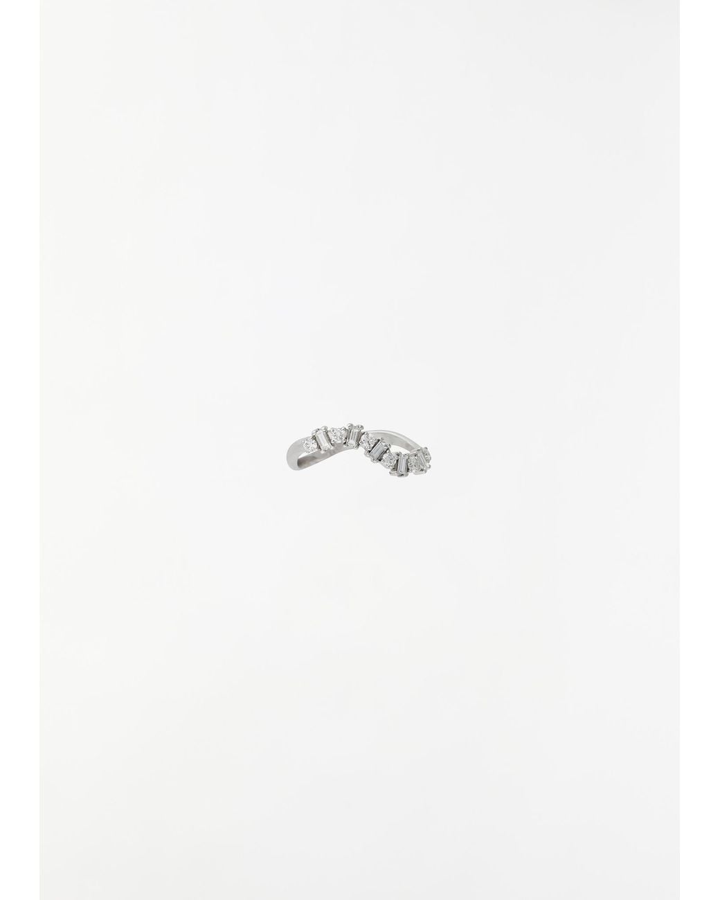 Ileana Makri White Baguette Wave Ring