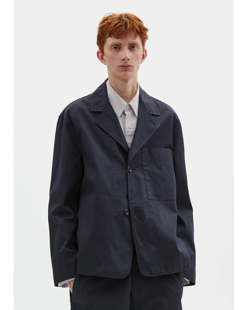 MHL by Margaret Howell Blue Minimal Cotton Blazer