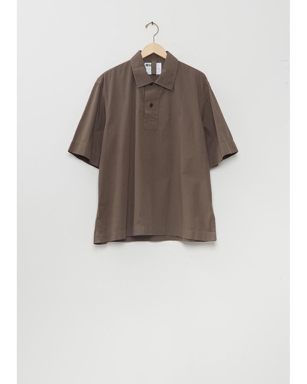 MHL by Margaret Howell Brown Offset Placket Polo