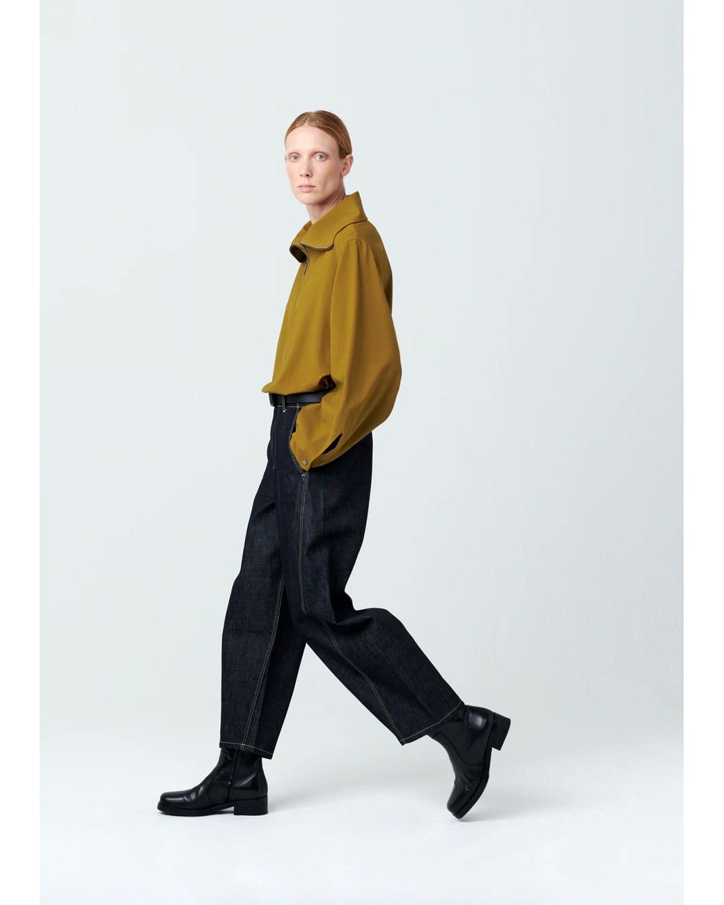 Studio Nicholson Black Square Toe Leather Boot