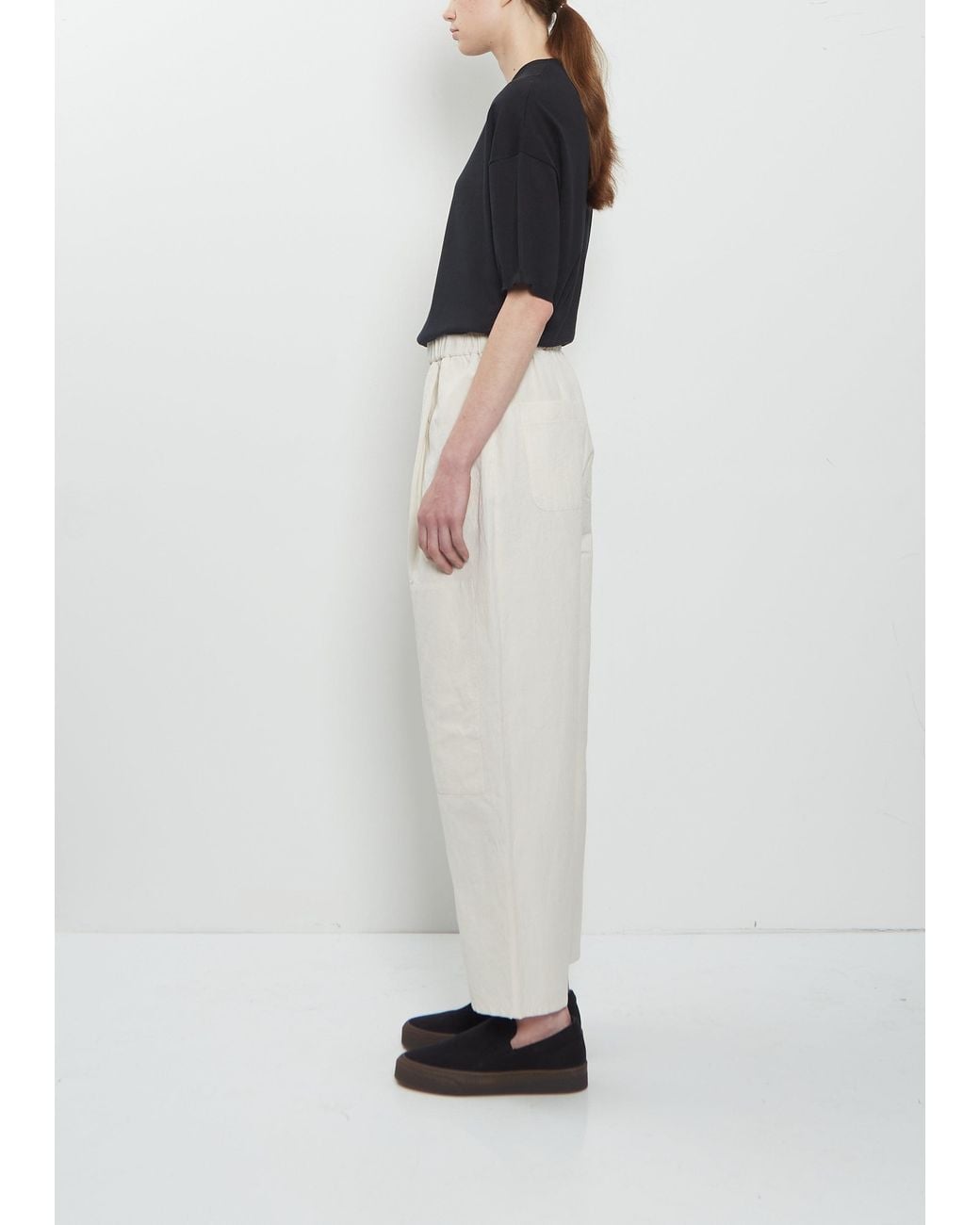 Arts & Science White One Tuck Linen Cotton Pant