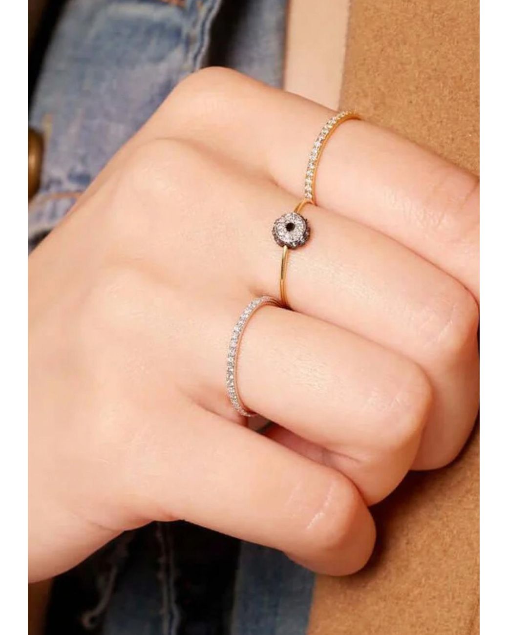 Ileana Makri White Leda Yellow Gold Ring