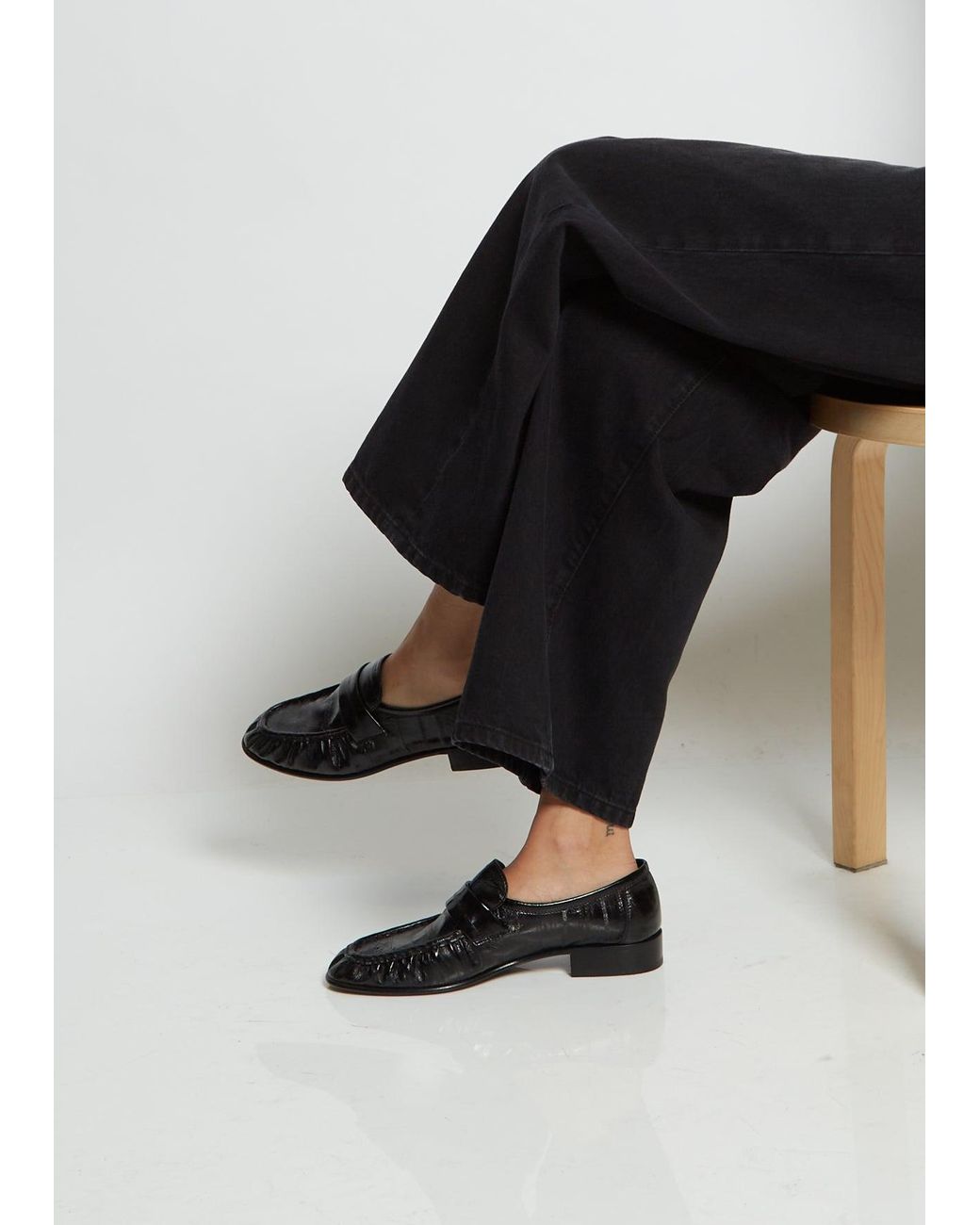 The Row Soft Loafer in Black Lyst UK