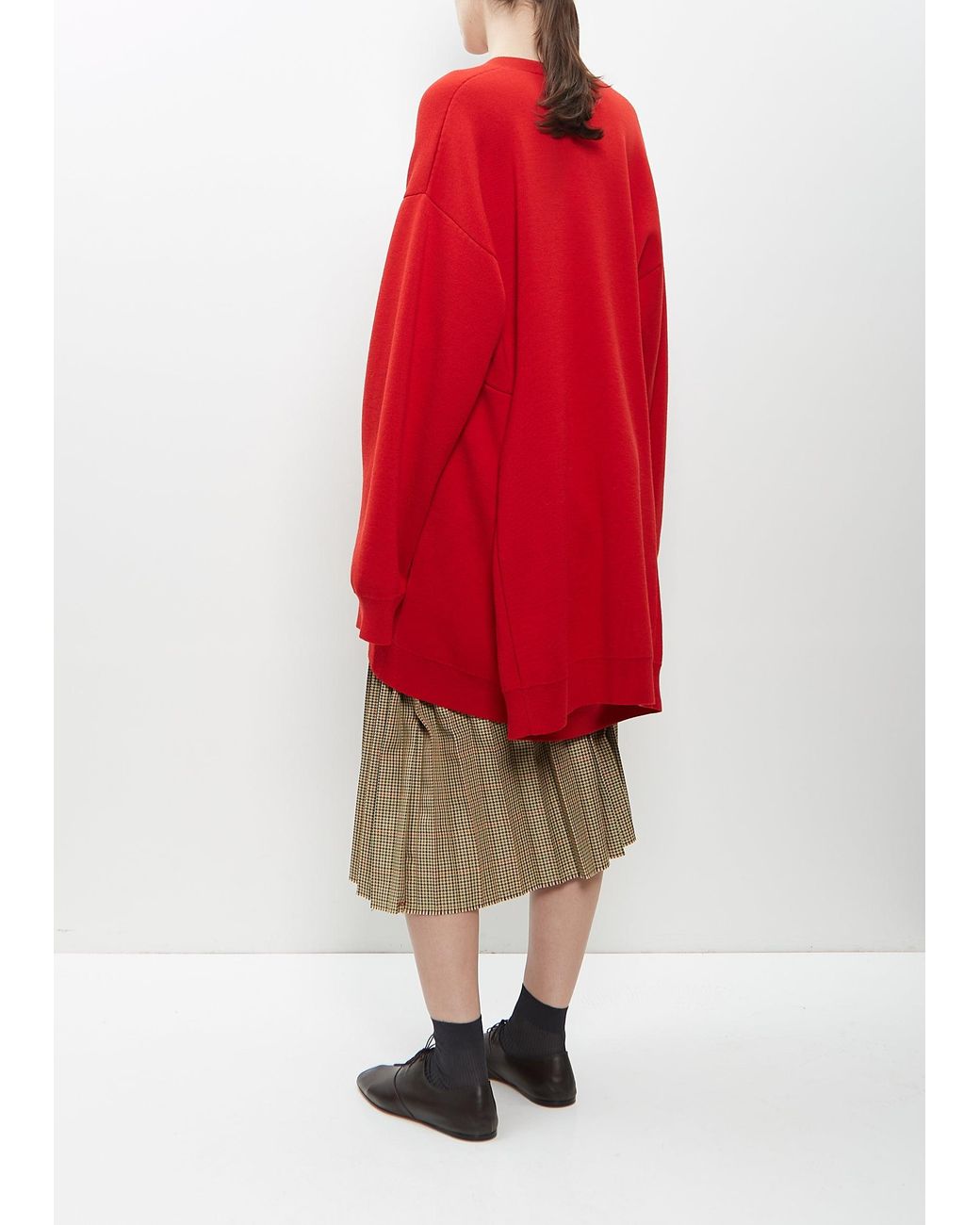 Marie Adam-Leenaerdt Natural Houndstooth Poly Pleated Skirt