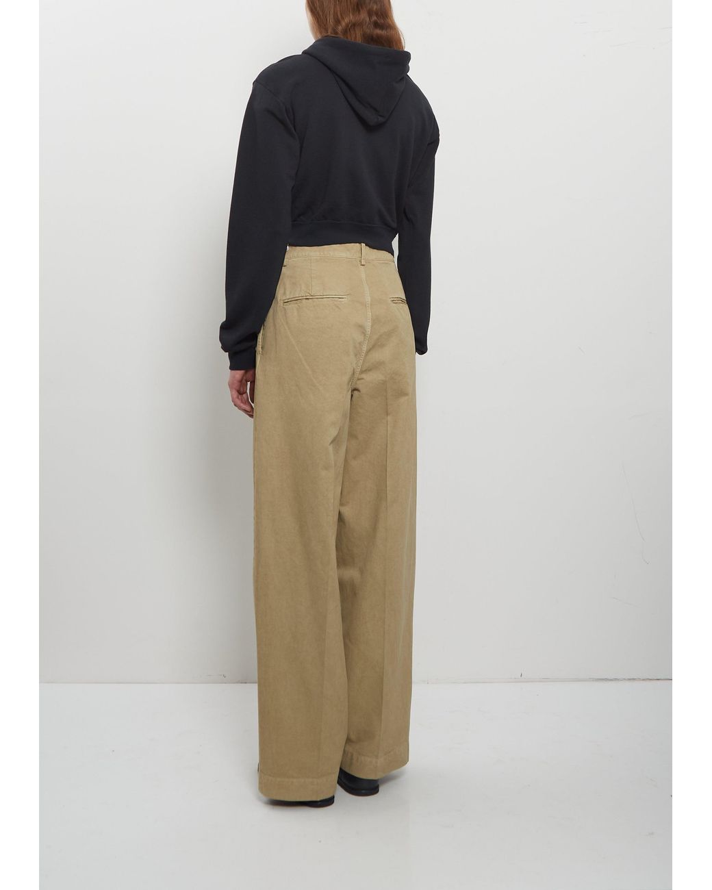 Auralee Natural Finx Light Chino One-tuck Pants