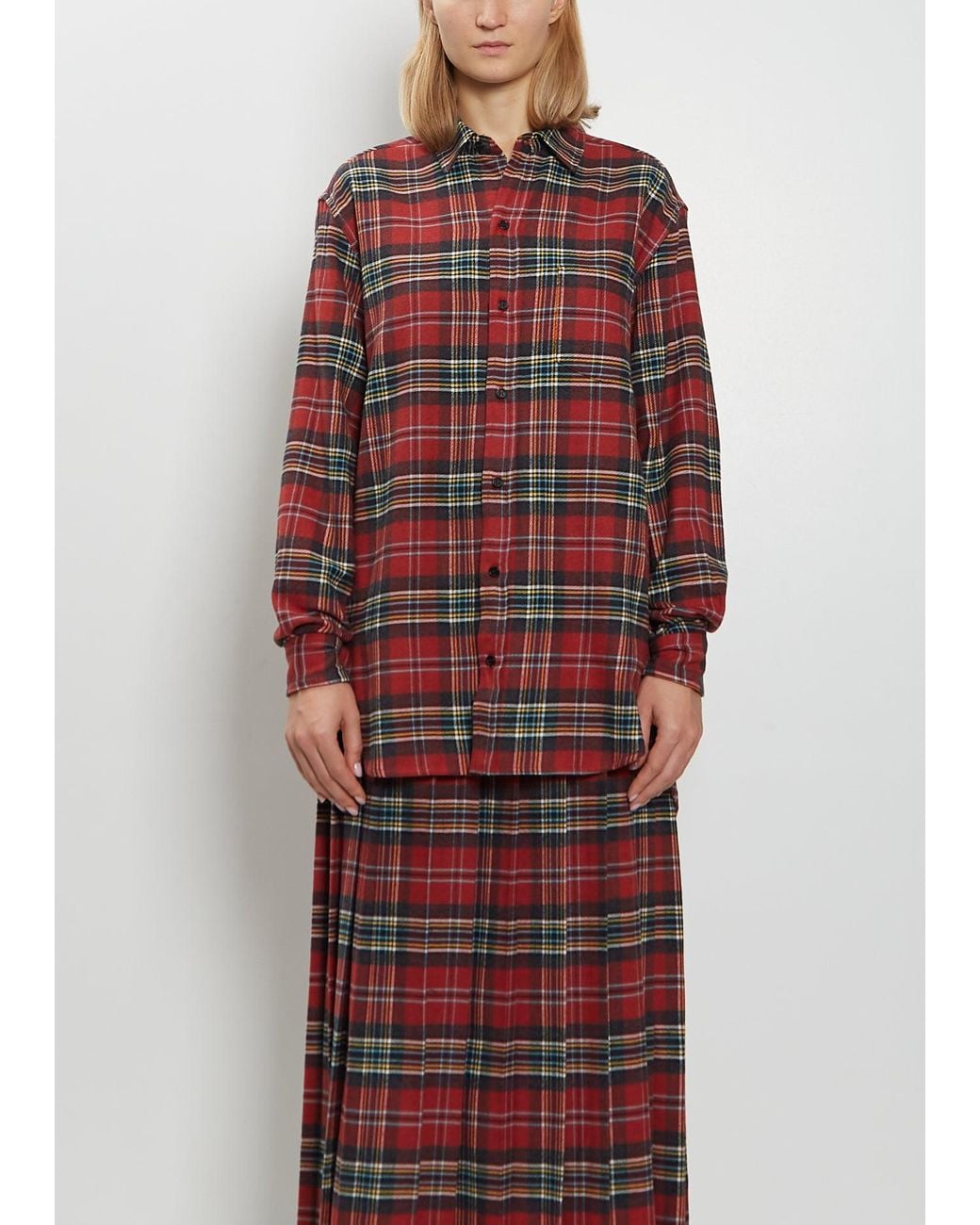 Meta Campania Collective Red Pablo Cotton Tartan Shirt