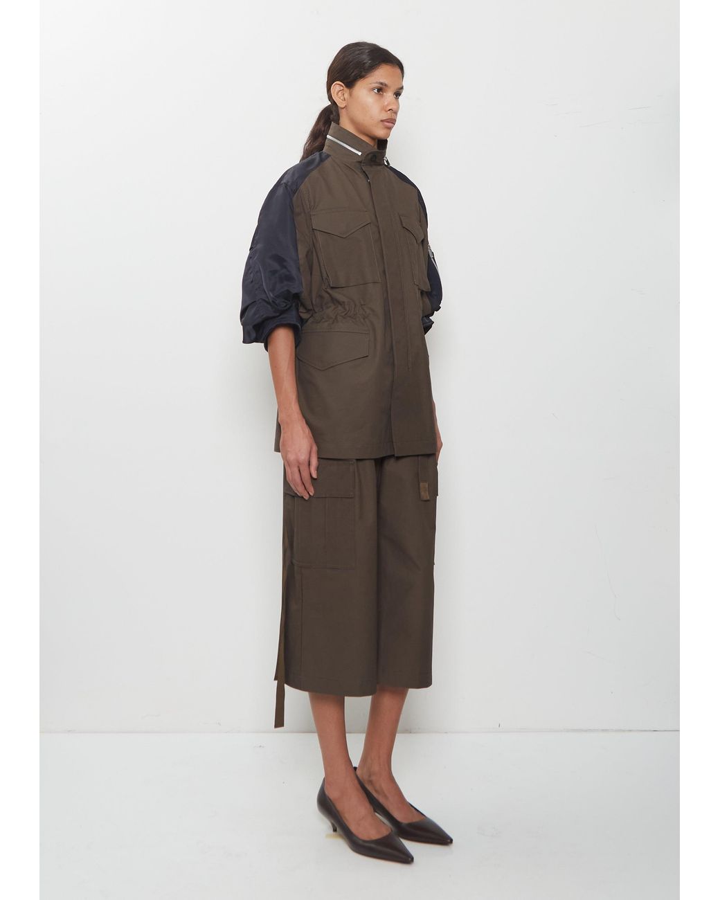 Sacai Black Cotton Weather Jacket
