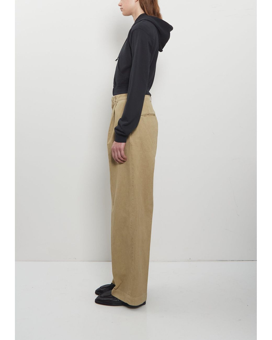 Auralee Natural Finx Light Chino One-tuck Pants