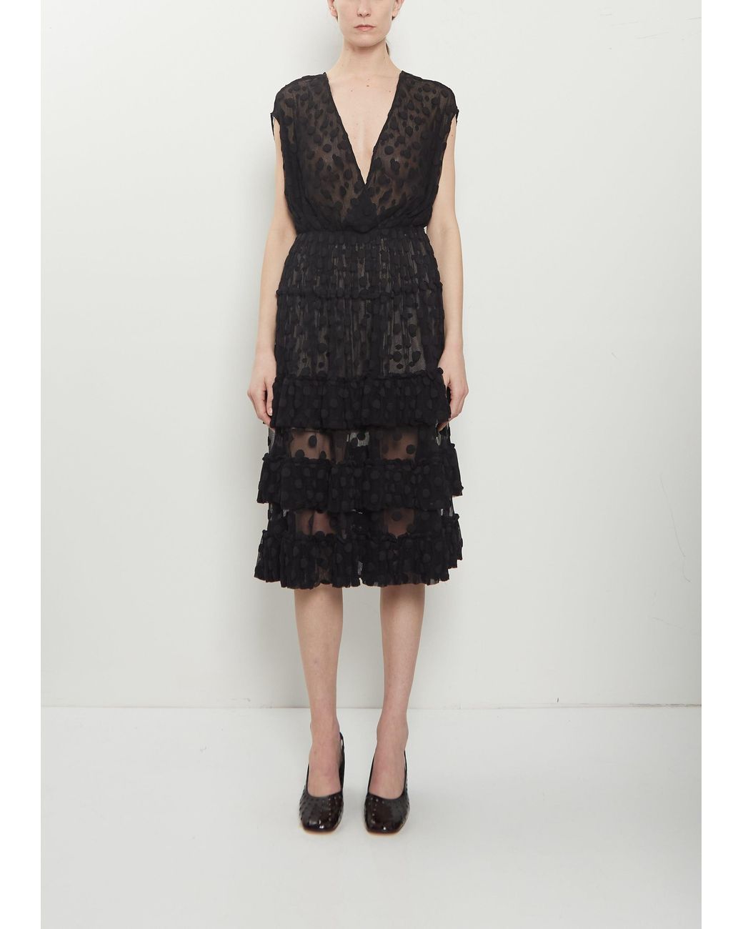 Dries Van Noten Black Dally Mesh Dress