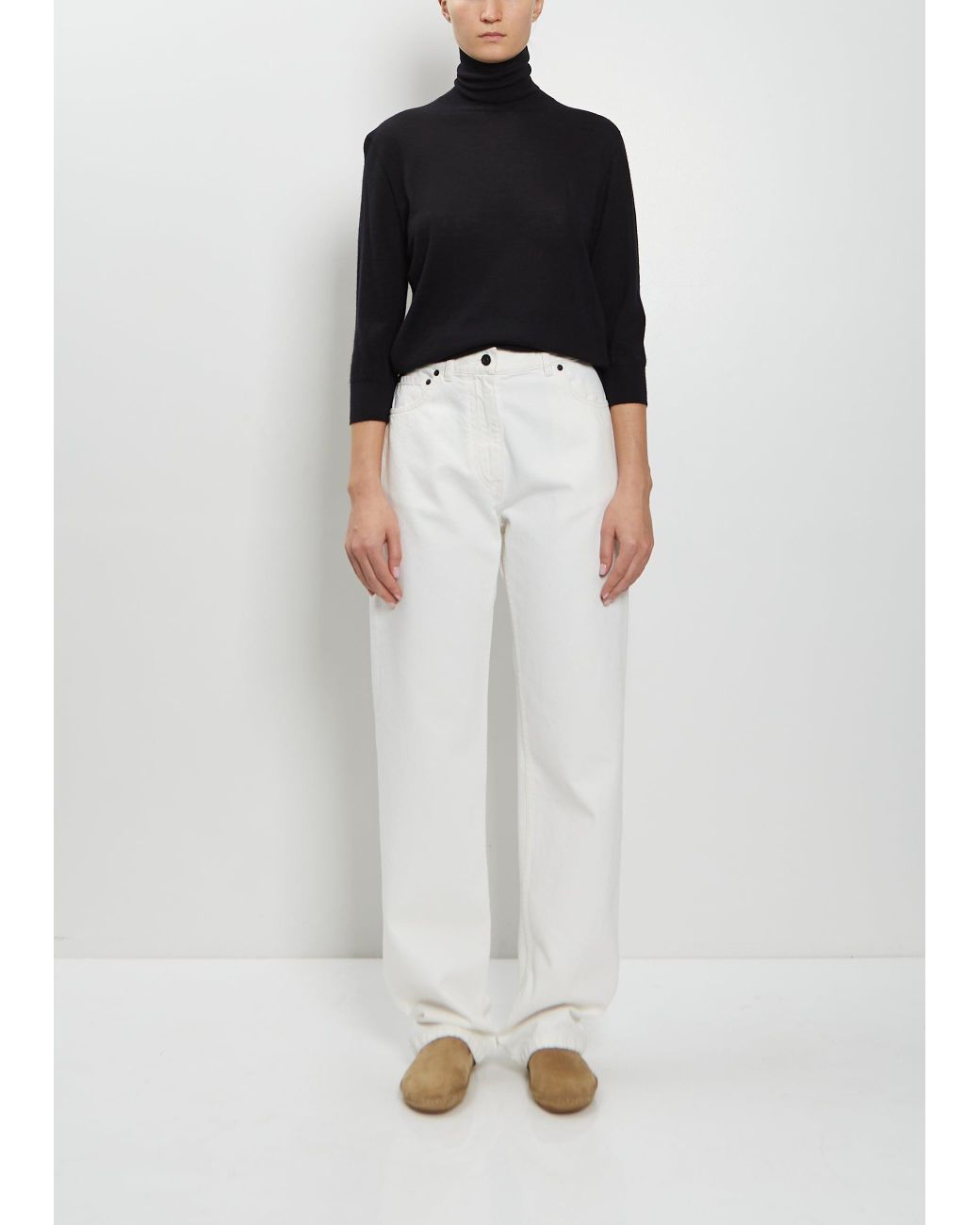The Row Burty Cotton Jean in White | Lyst