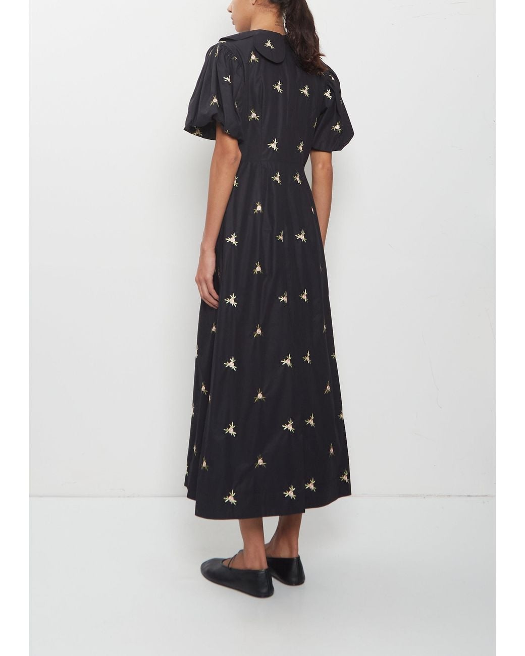 Simone Rocha Blue Puff Sleeve Petal Collar Dress