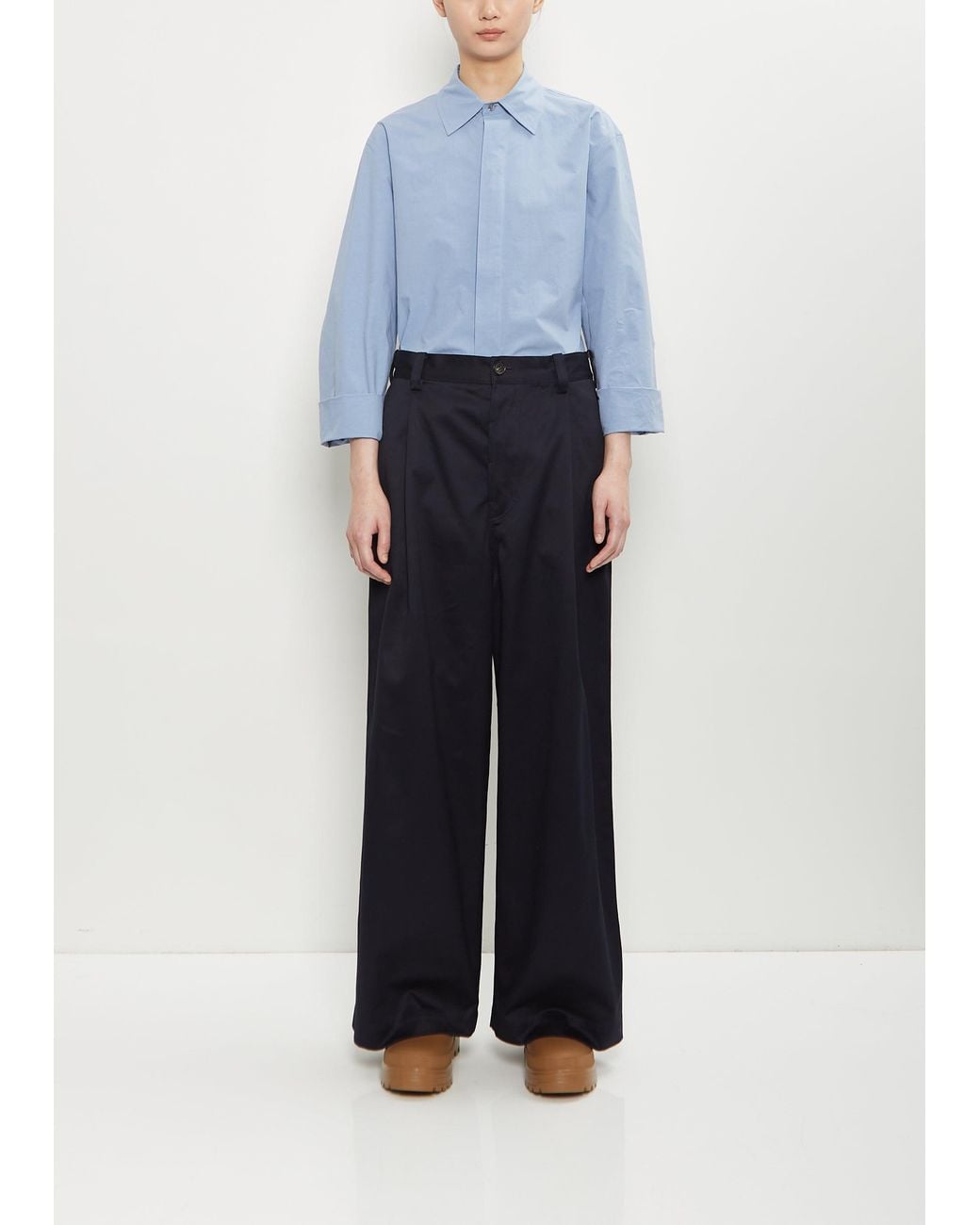 Sofie D'Hoore Blue Pasadena Cotton Darted Pants