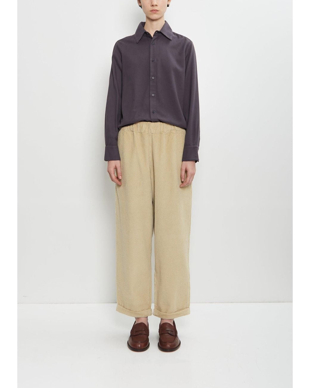 Labo.art Blue Paride Cotton Velvet Pant