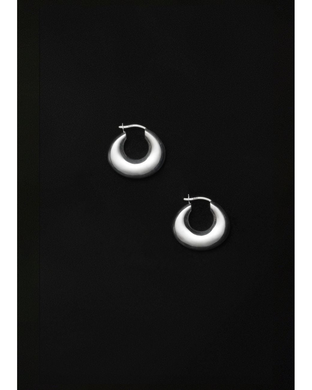 Sophie Buhai Black Discus Silver Hoops