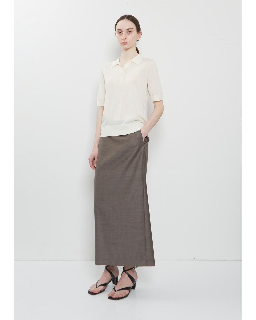 Loulou de Saison White Migo Fine Cashmere Polo