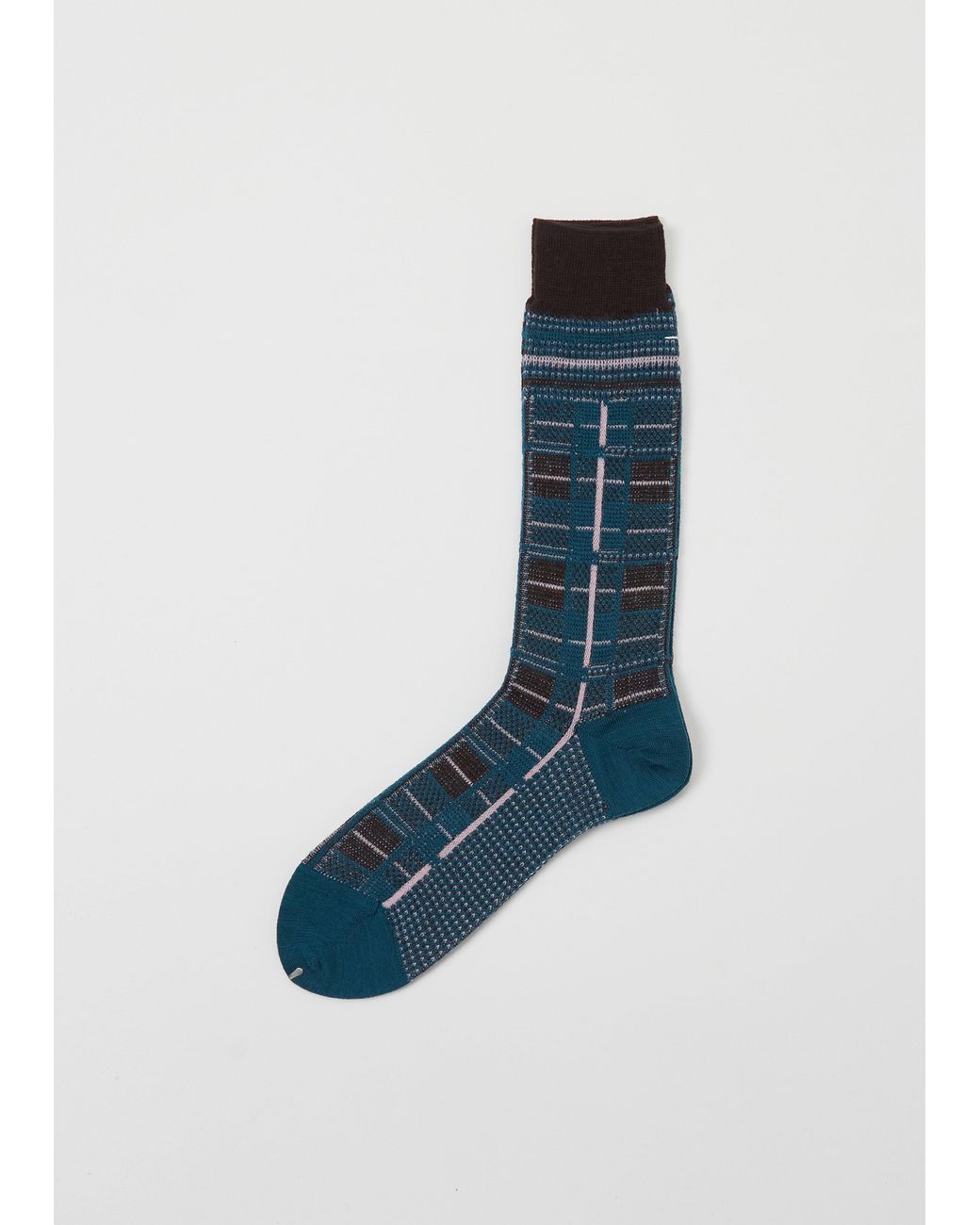 Antipast Men Blue Tartan Check Socks