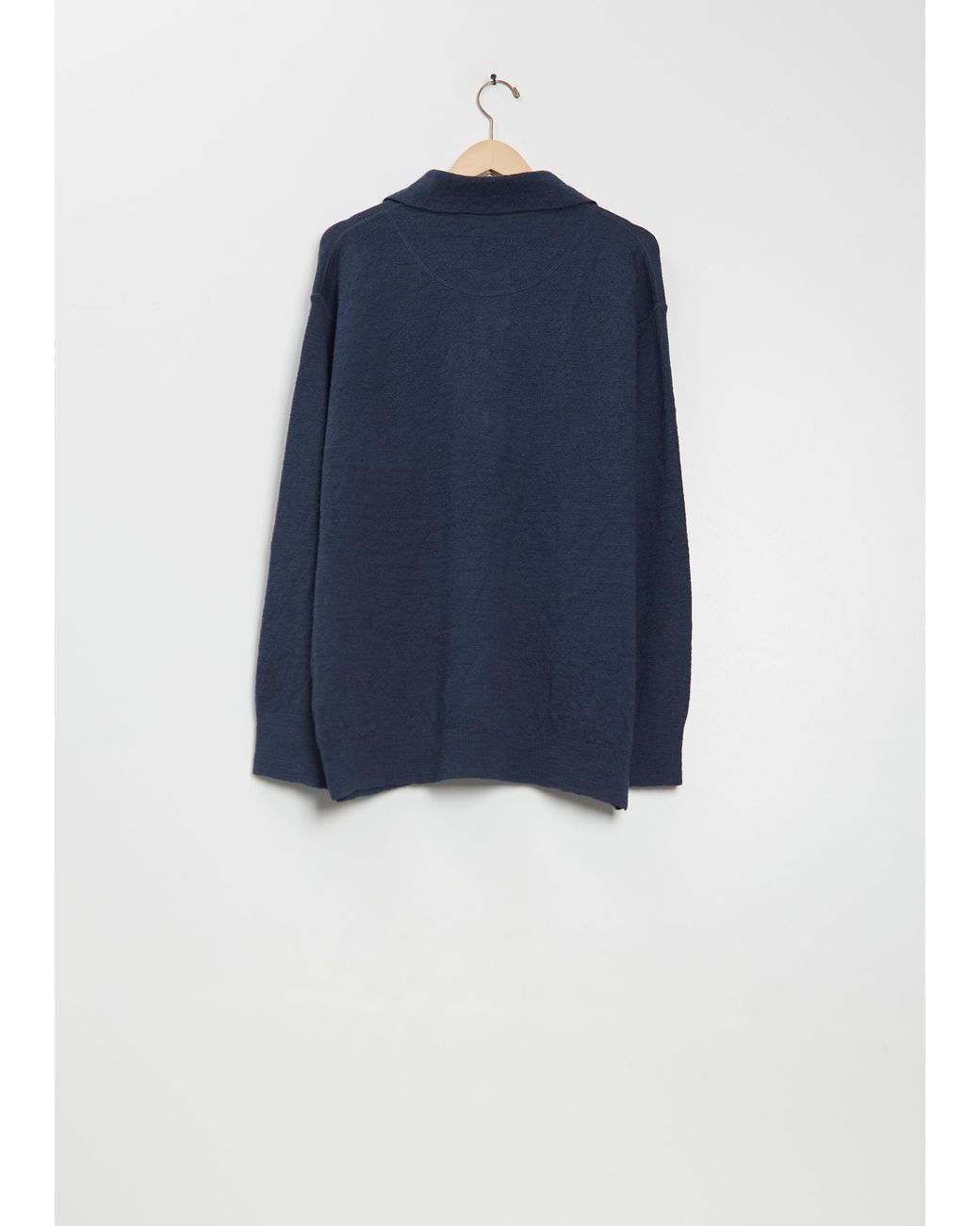 MHL by Margaret Howell Blue Oversized Wool Knitted Polo