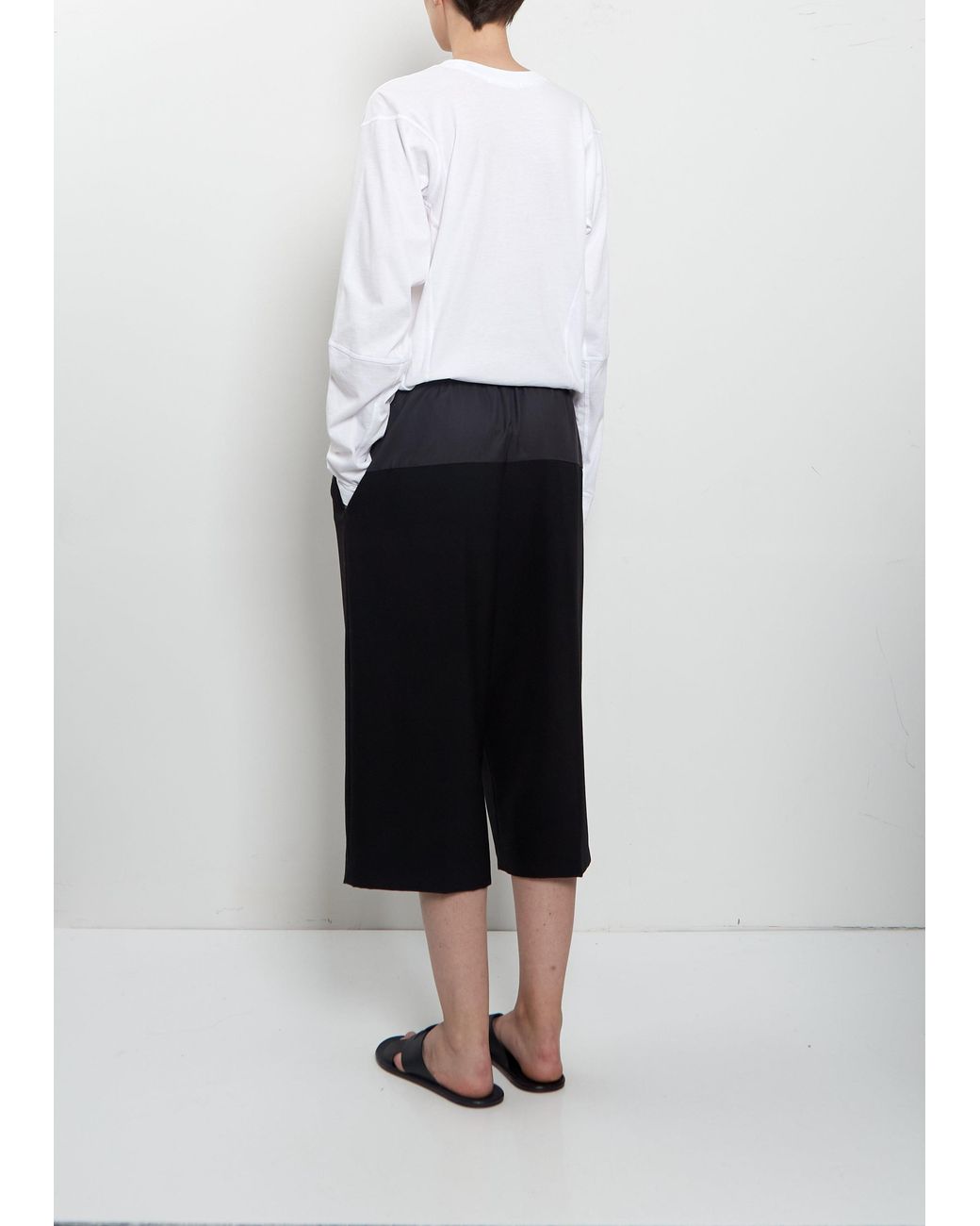 6397 Multicolor Cropped Drawstring Wool Pant