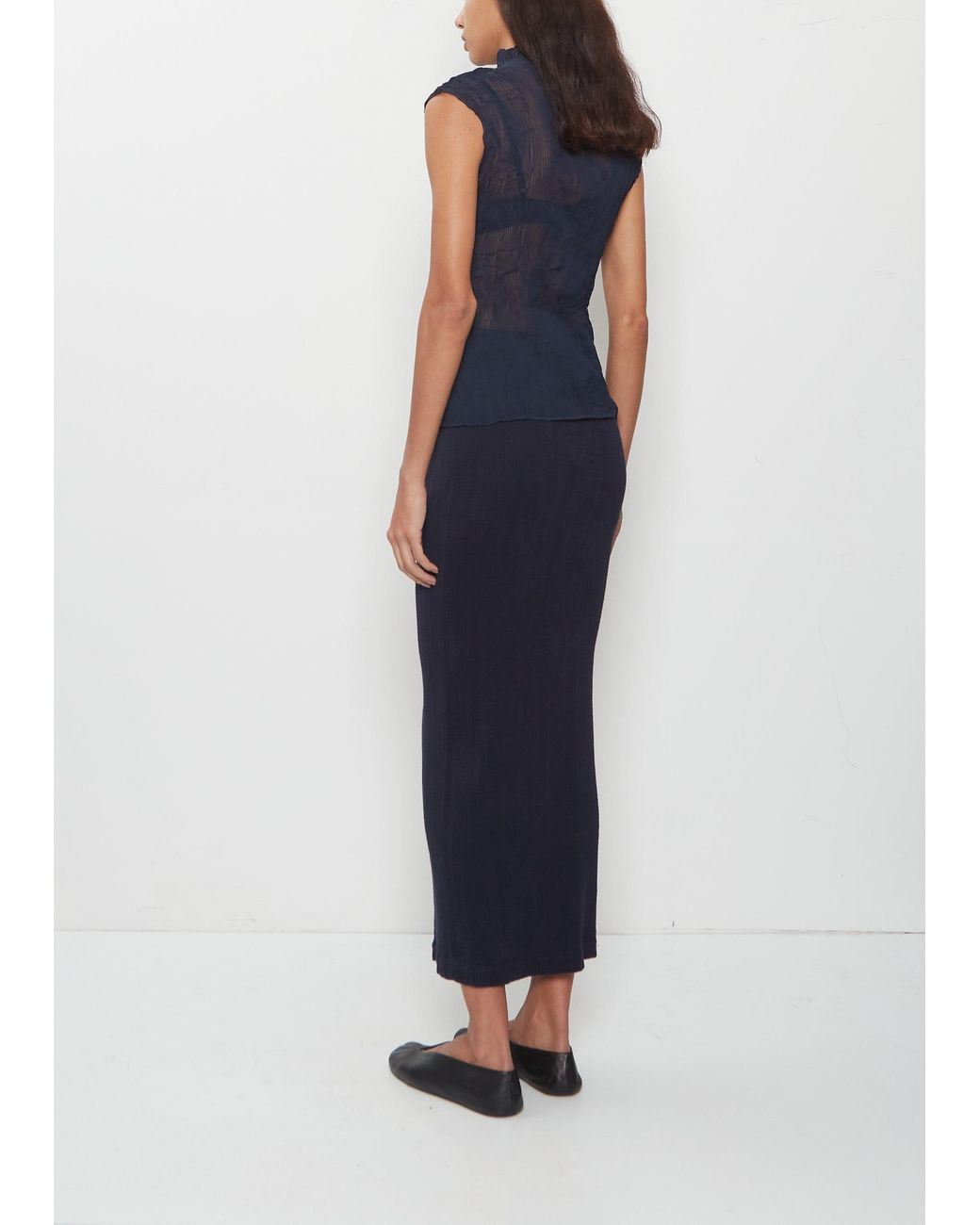 Issey Miyake Blue Chiffon Twist 1 Top