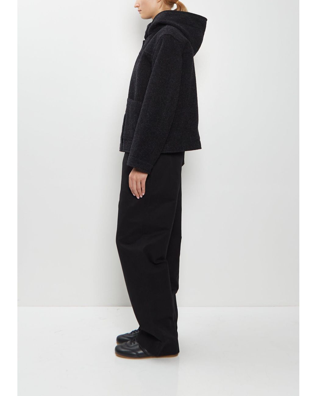 MHL by Margaret Howell Short Wool Duffle Coat in Black | Lyst UK