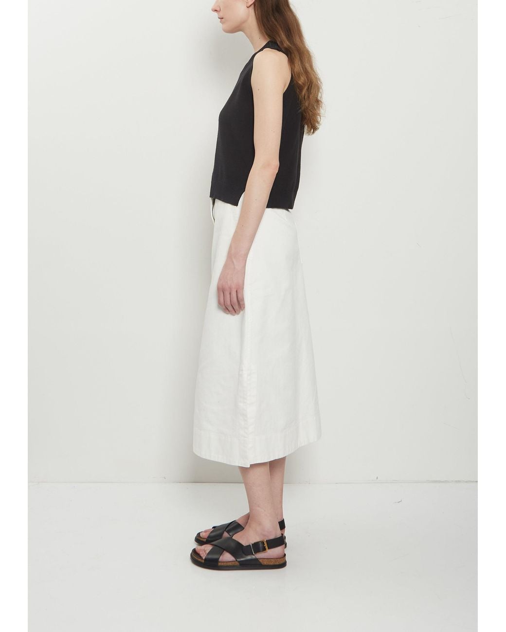 MHL by Margaret Howell Black Cotton Linen Tank Top