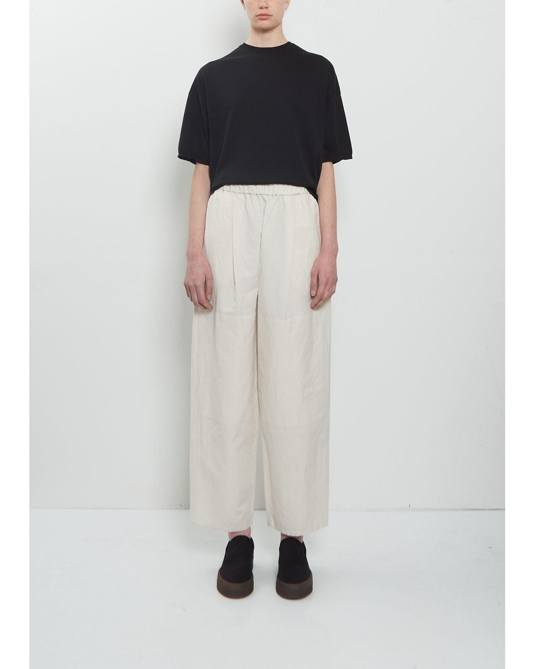 Arts & Science White One Tuck Linen Cotton Pant
