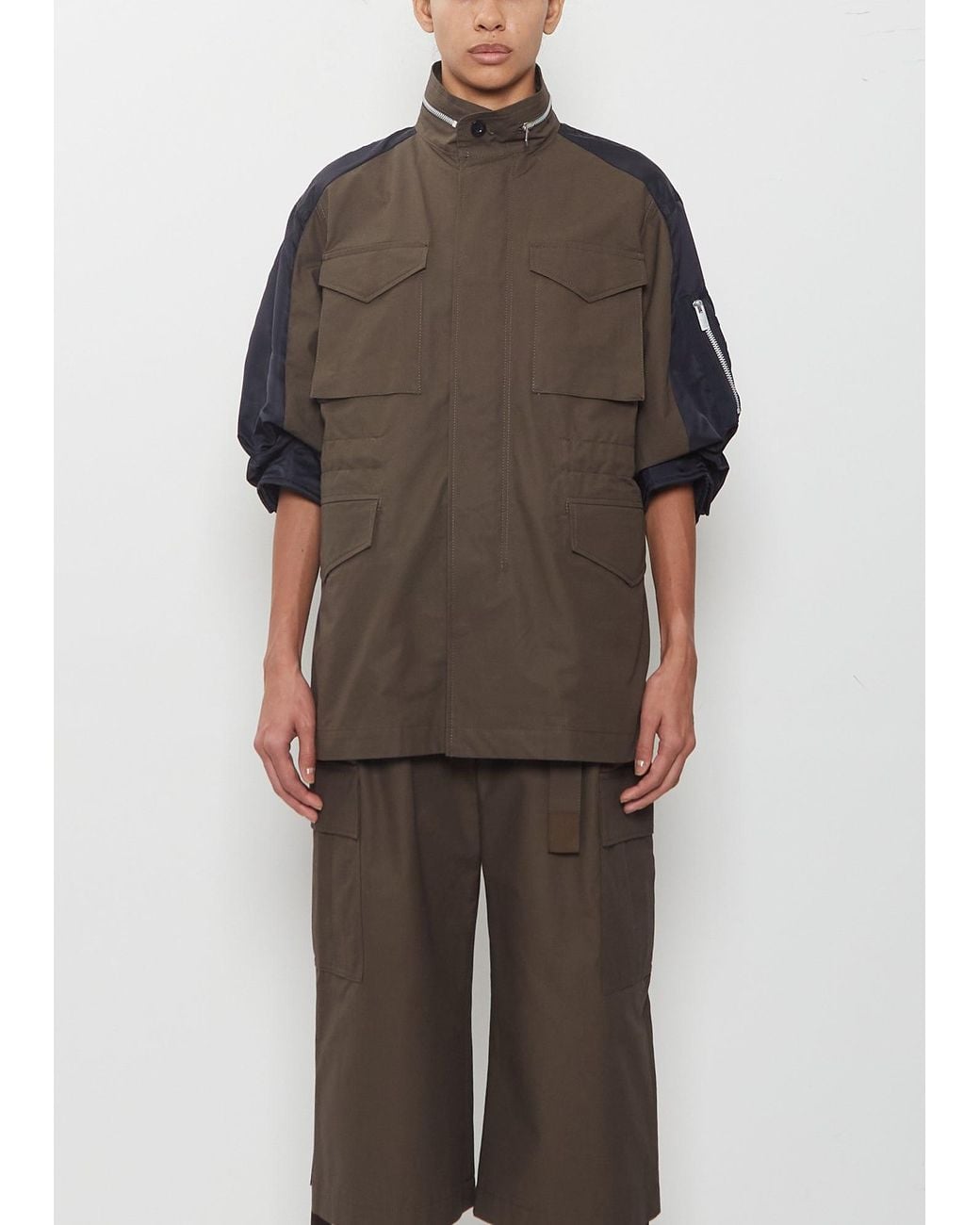 Sacai Black Cotton Weather Jacket