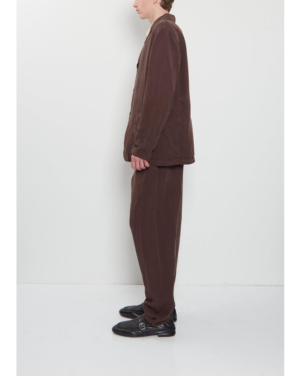 Casey Casey Brown U Courte Linen Jacket