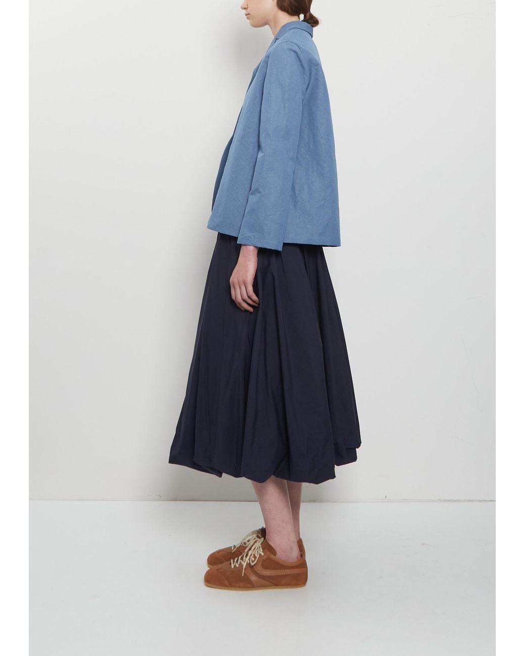Apuntob Blue Cotton Linen 3-button Jacket