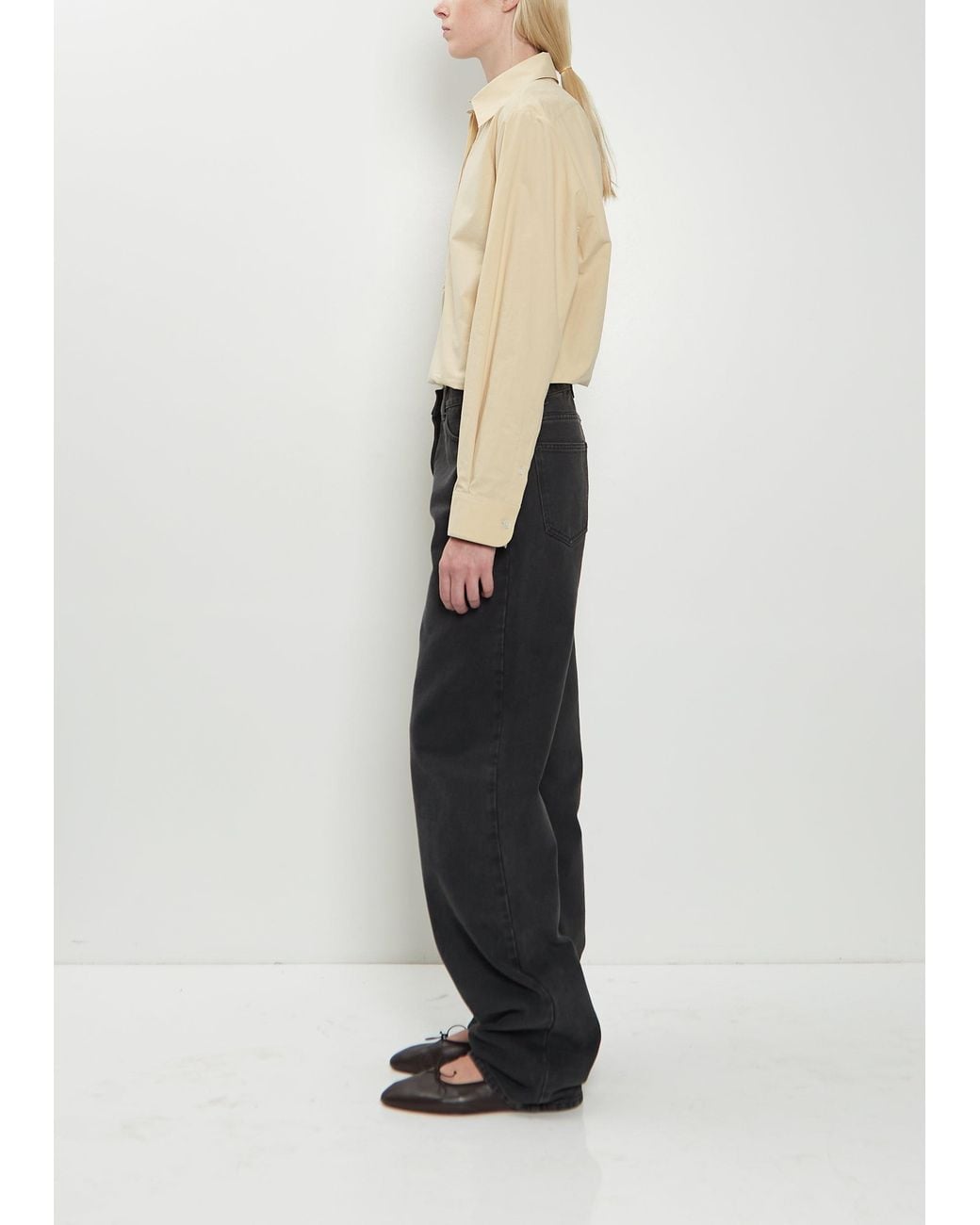 The Row Black Clair Cotton Denim Jean
