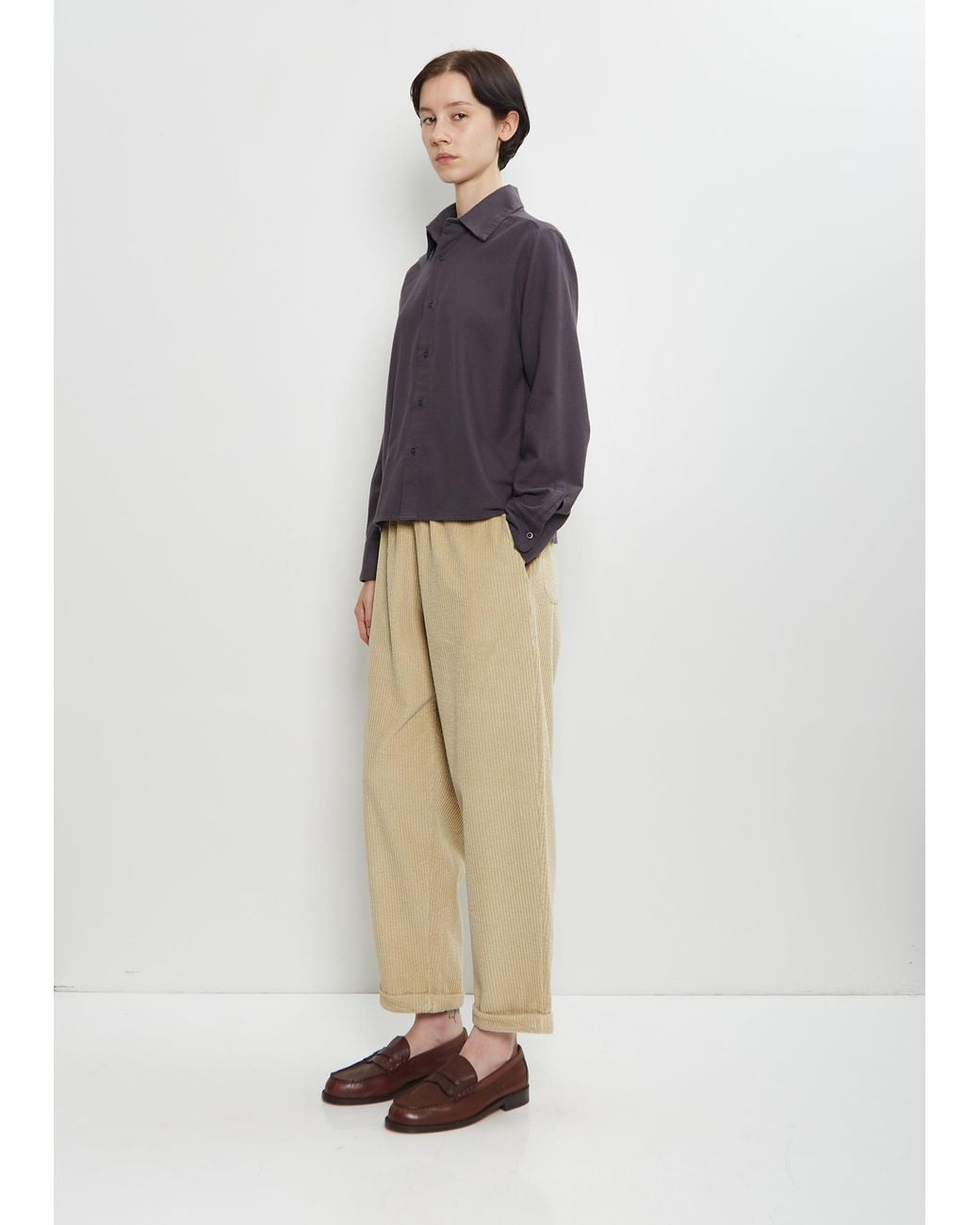 Labo.art Blue Paride Cotton Velvet Pant