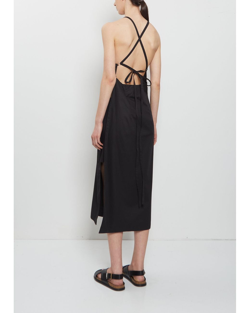 Rier Black Apron Cotton Dress