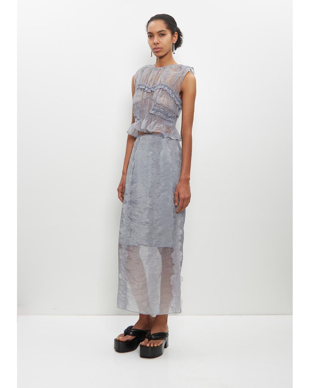 Cecilie Bahnsen Liquid Myrtia Olympia Skirt in White | Lyst