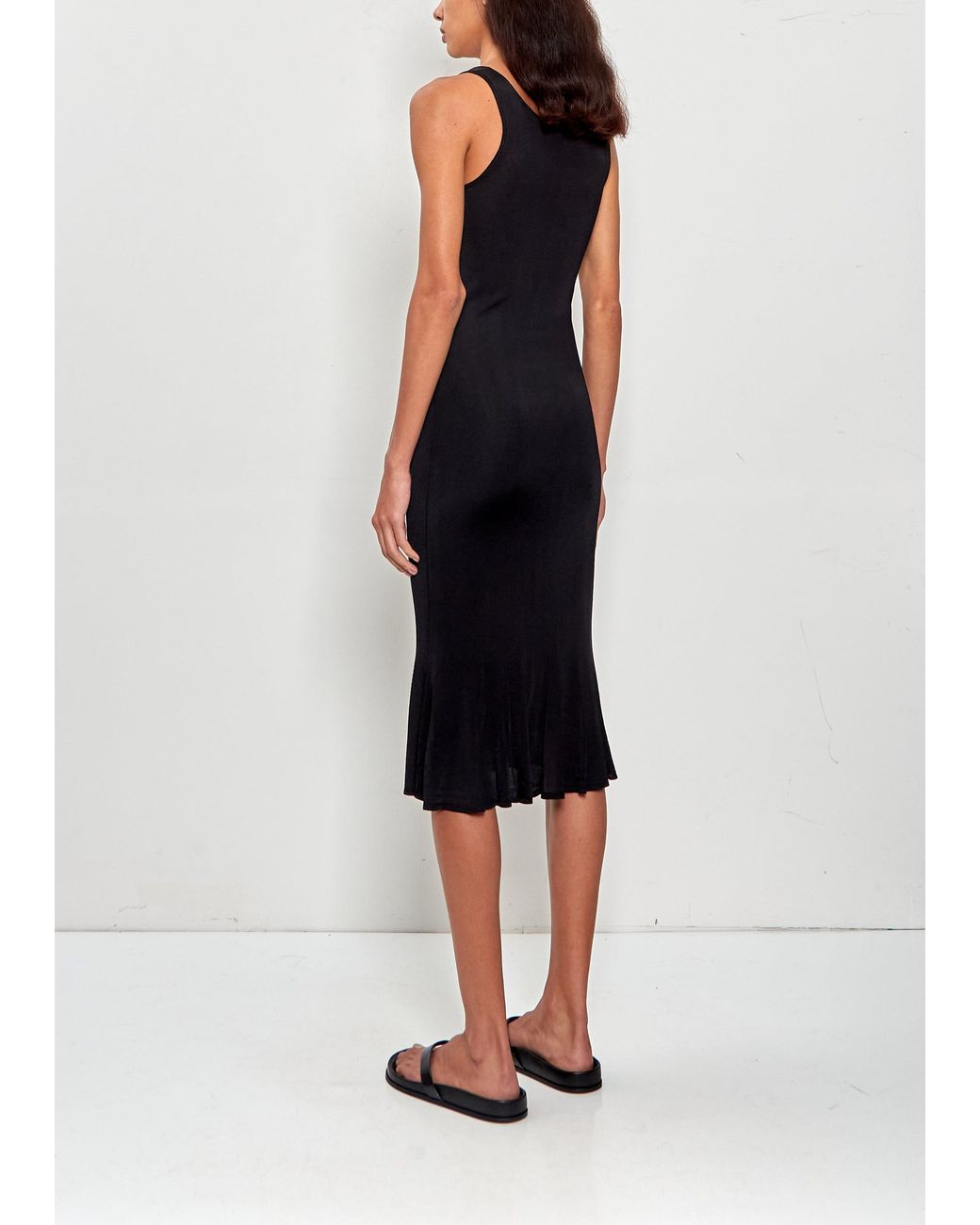 Totême Black Fluted Hem Dress