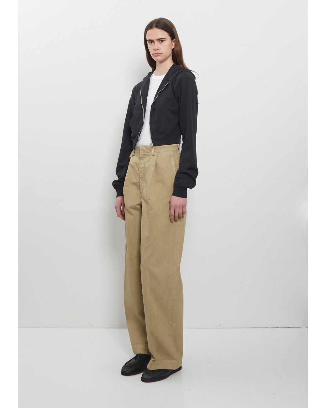 Auralee Natural Finx Light Chino One-tuck Pants