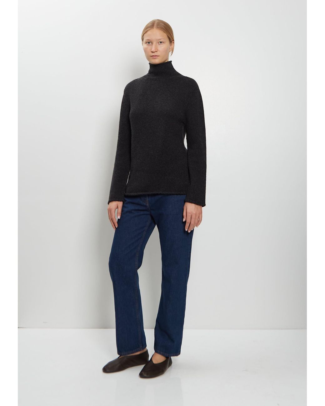 The Row Black Mariam Cashmere Top