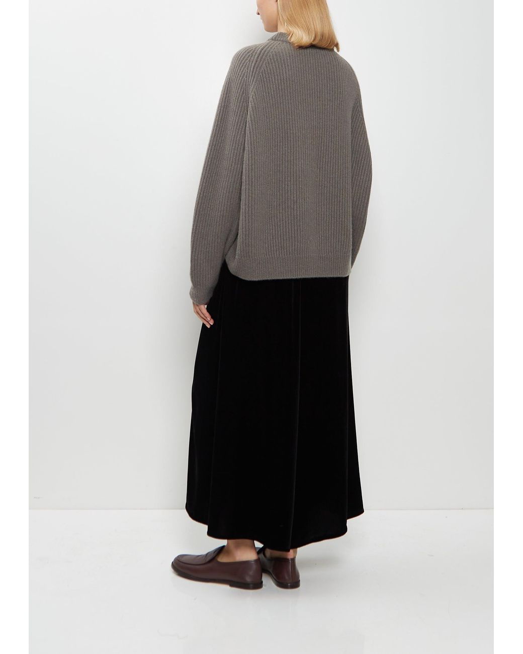 Dusan Gray Ribbed Cashmere Sweater