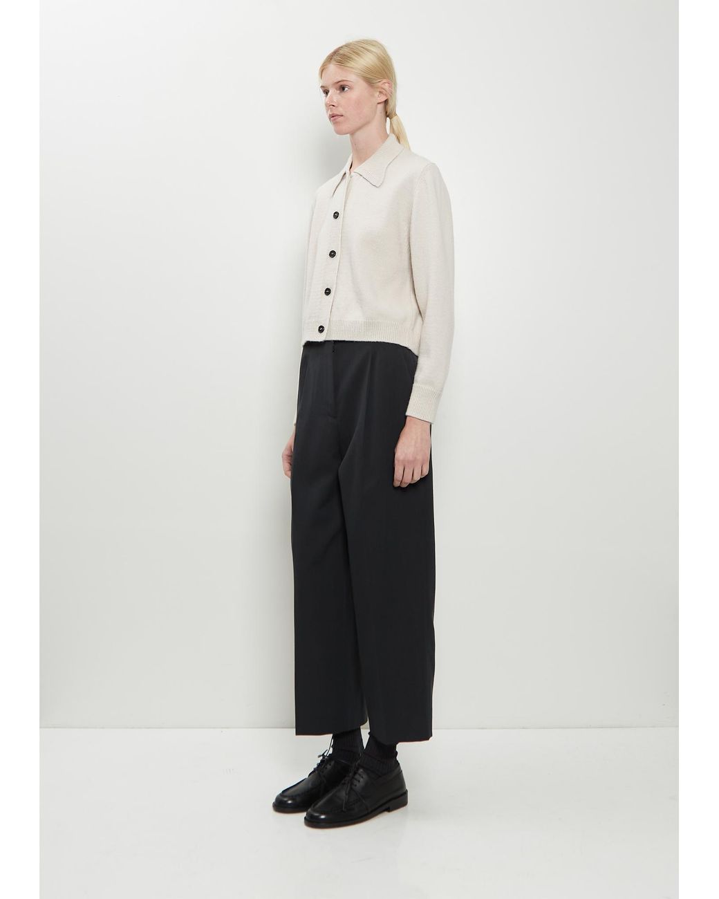 Margaret Howell White Merino Wool Cardigan Jacket