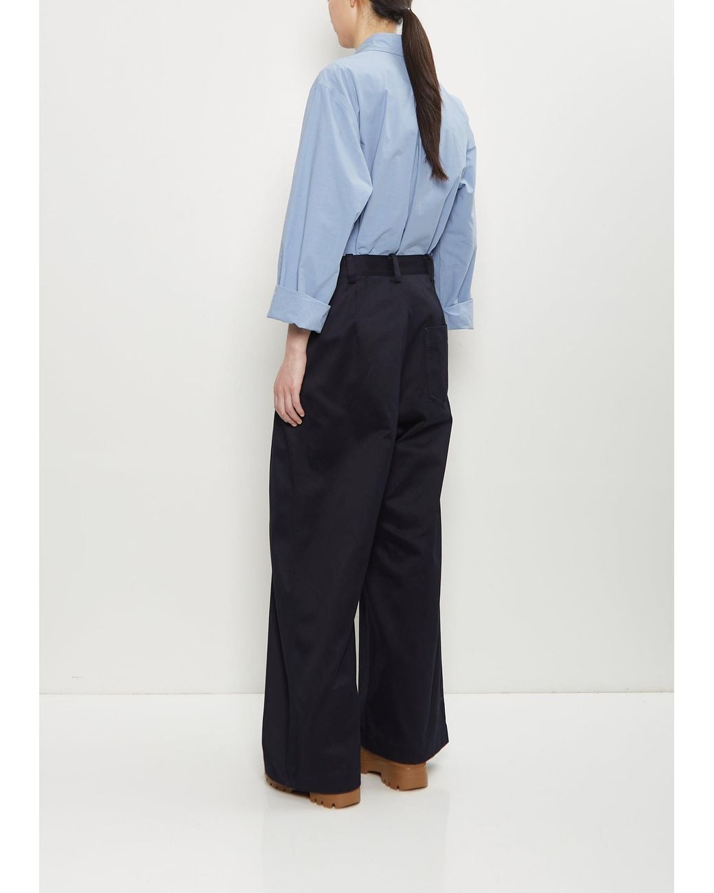 Sofie D'Hoore Blue Pasadena Cotton Darted Pants