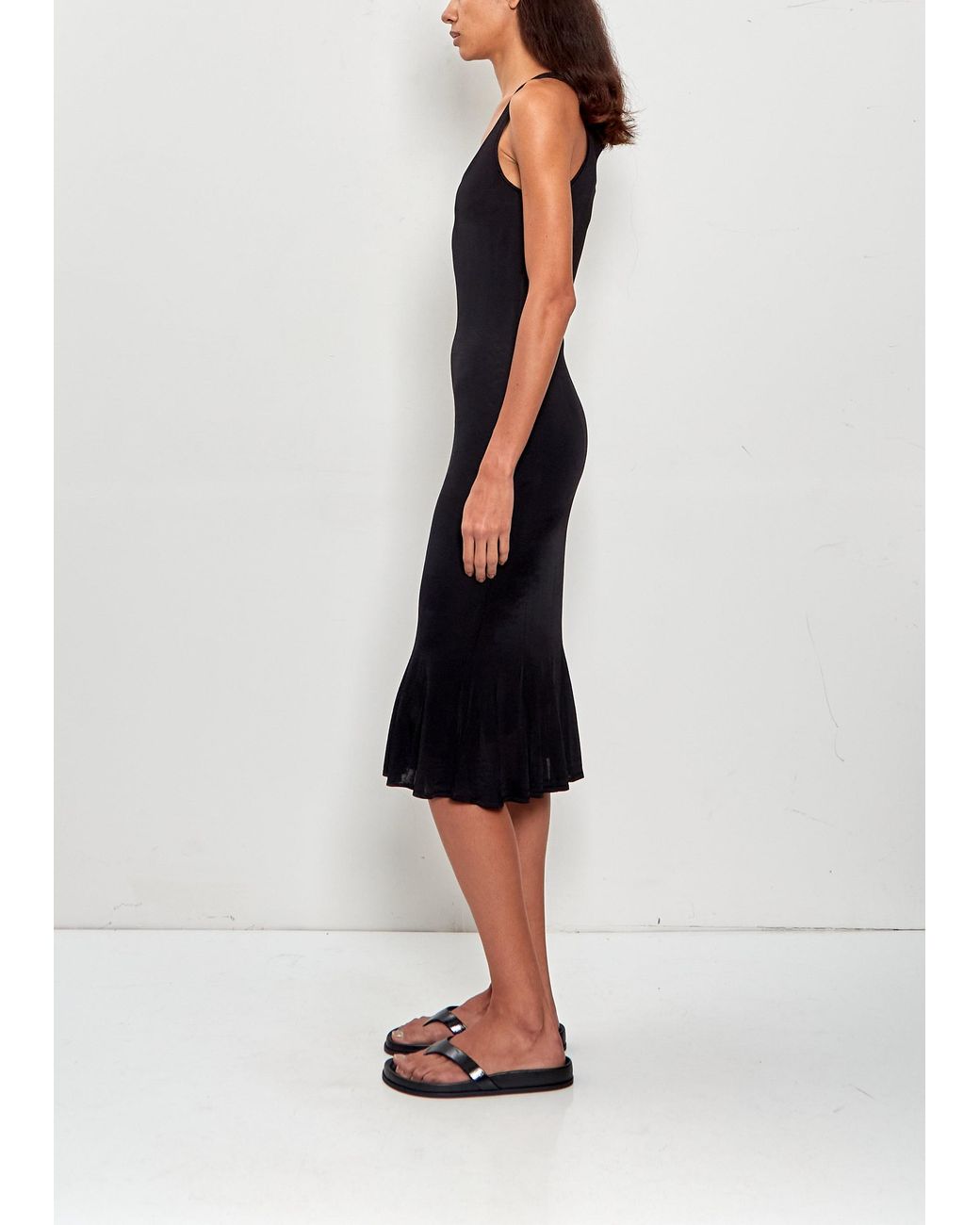 Totême Black Fluted Hem Dress