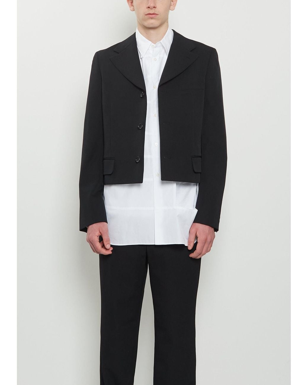 Comme des Garçons Black Wool Short Blazer